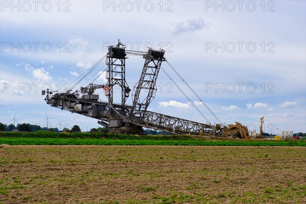Large excavator on the edge of the Garzweiler opencast lignite mine