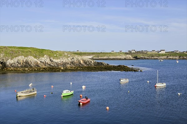 Boats in bay at Lampaul