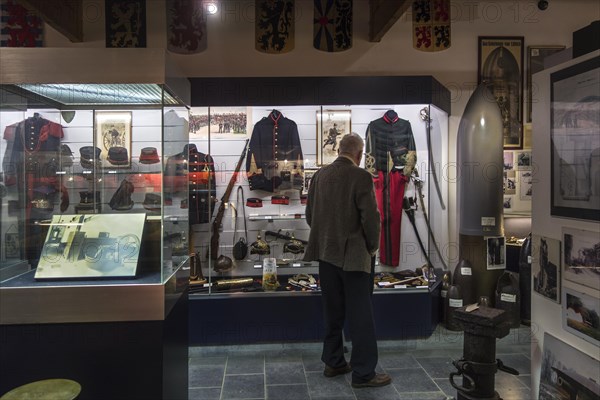 Tourist visiting the Fort de Loncin museum about the First World War One near Liege