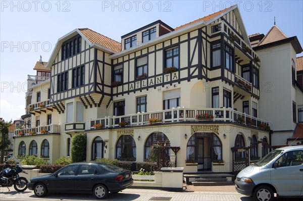 Houses in Belle Epoque style of the consession at seaside resort De Haan