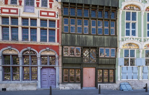 16th and 17th century facades of bourgeoisie houses Sint-Jozef