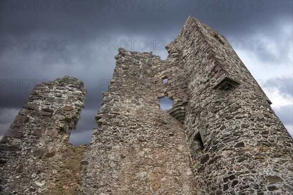 16th century Ardvreck Castle ruin at Loch Assynt in the Scottish Highlands