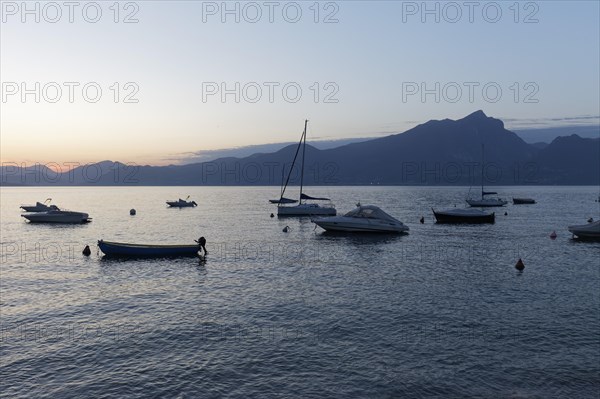 Parked boats on Lake Garda