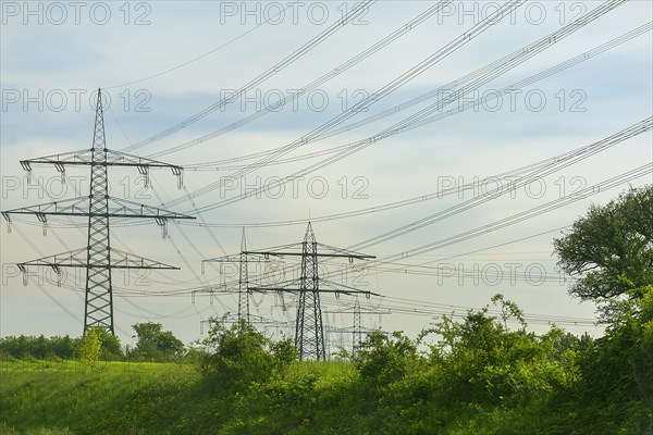 Electricity pylons on the A9