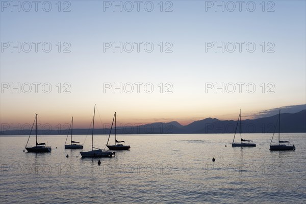 Parked sailboats on Lake Garda