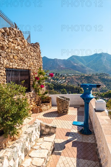 Spyglasses in the viewpoint in the municipality of Mijas in Malaga. Andalusia