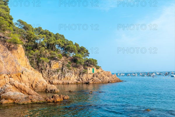 Lovely Tamariu coastline on a summer afternoon in the town of Palafrugell. Girona
