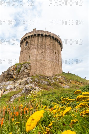 Central tower of the castle Fort-la-Latte by the sea at Cape Frehel and near Saint-Malo