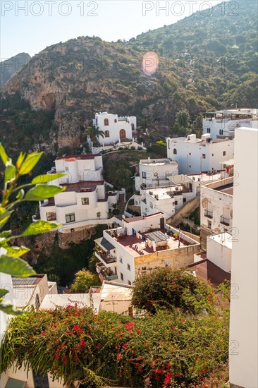 Beautiful white house in the mountain of Mojacar. Costa Blanca in the Mediterranean Sea