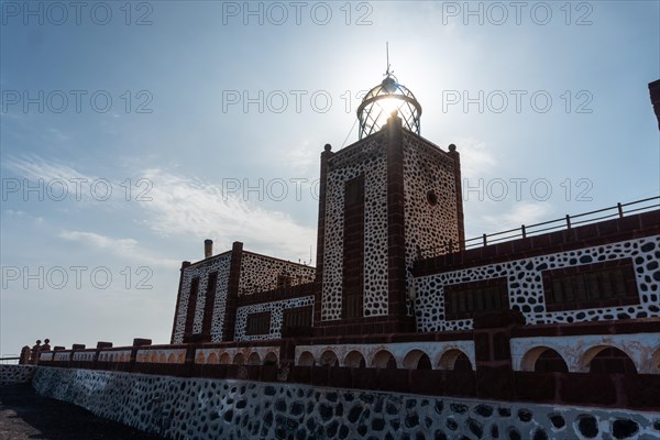Detail of the Entallada Lighthouse at sunset in the municipality of Las Playitas