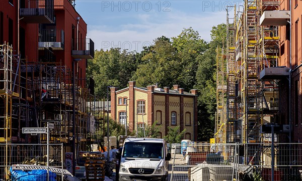 Residential construction in the new water town Spindlersfeld