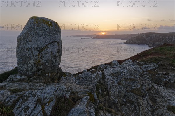 Sunrise on the rocky coast at Pointe de Brezellec