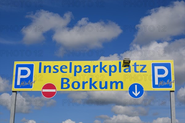 Sign Borkum island car park