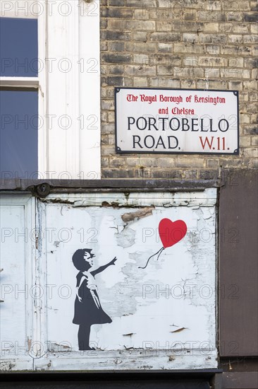 Street sign and Banksy motif