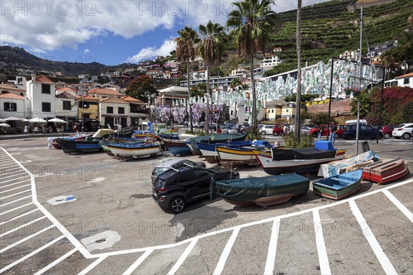 Harbour with colourful fishing boats