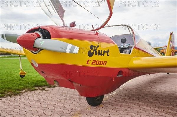 Lightweight aircraft on an airfield in Neumarkt in der Oberpfalz