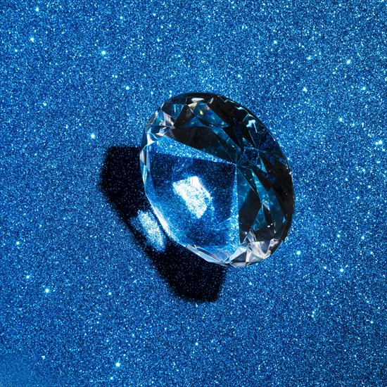 Circular diamond glitter blue texture background