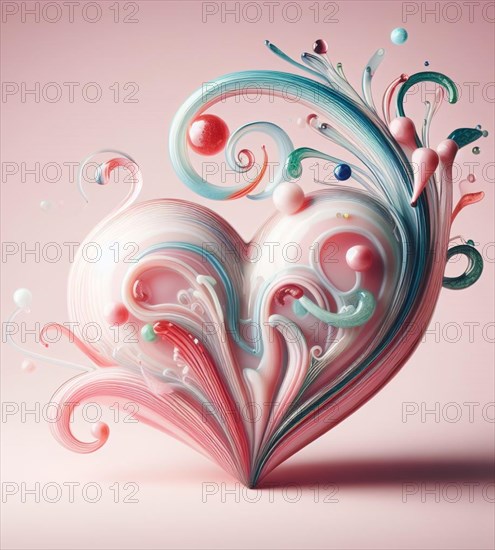 A heart made of blown glass art illustration generative ai art