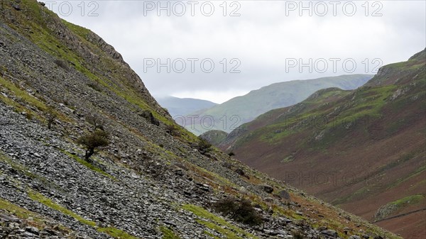 Mountain slopes at Honister Pass