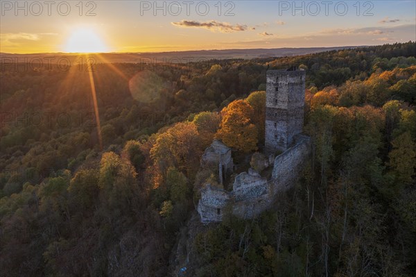 Castle Ruin Schauenstein in autumn