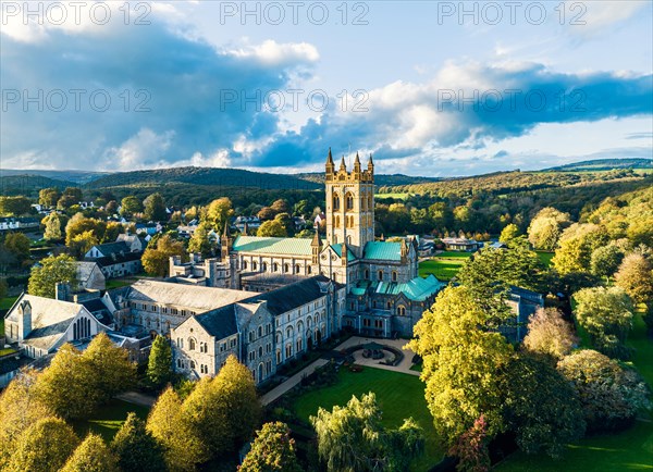 Buckfast Abbey from a drone