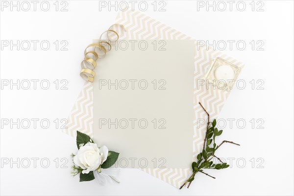 Top view wedding greeting card