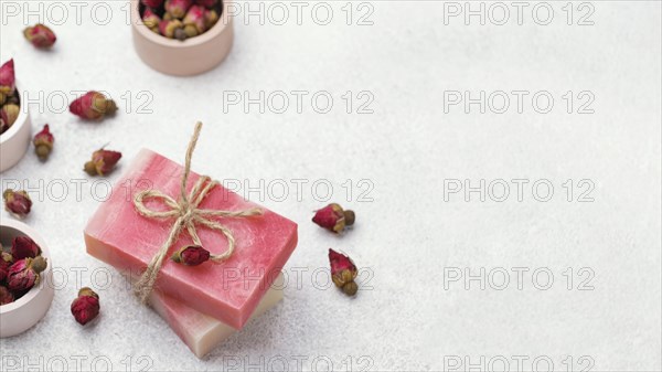 High angle homemade soap