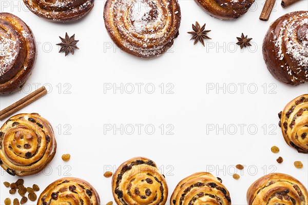 Top view delicious pastry concept