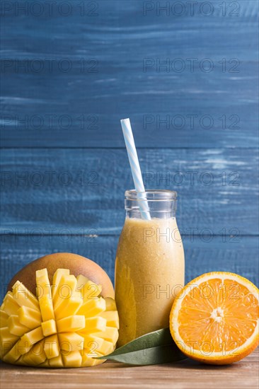 Front view mango orange smoothie