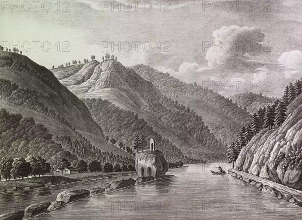 Die Donau beim Jochenstein in Oberoesterreich