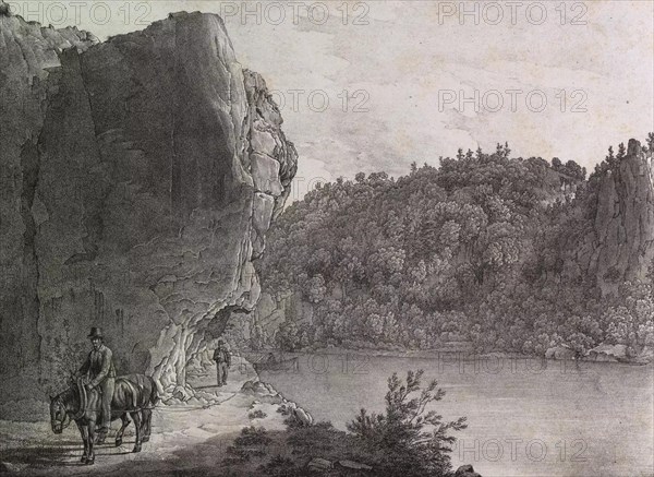 The river Danube in Bavaria. The hollow stone near Wipfelfurth