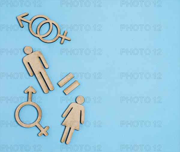 Cardboard people symbols with copy space