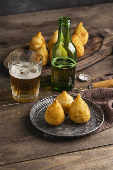 Brazilian food plate beer glass