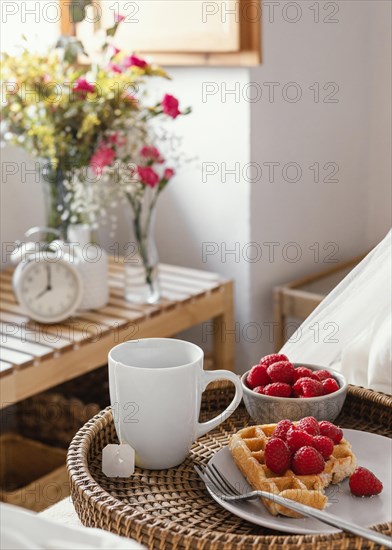 High angle delicious breakfast plate
