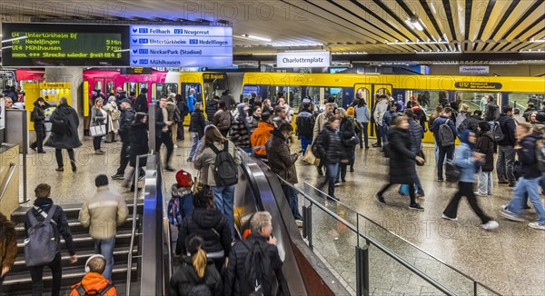 Public transport with many passengers and commuters