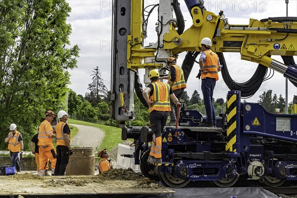 A railway junction is converted to ETCS digital safety technology for the first time. Track foundation train drills holes for the foundations of new signalling frames