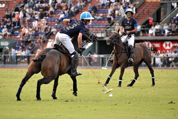 Adolfo Cambiaso father and son of team La Dolfina Saudi playing against Cria la Dolfina at the 130th Argentine Open Polo Championship