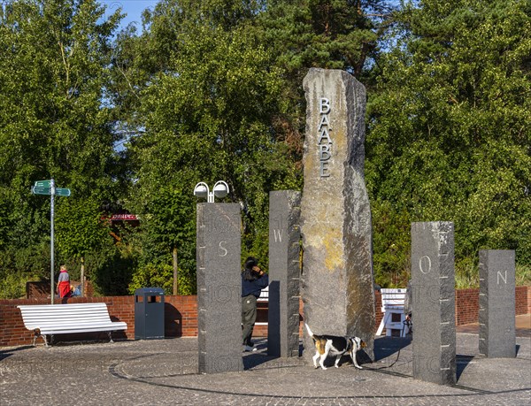 Stone pillars at beach access 4 in the Baltic seaside resort of Baabe