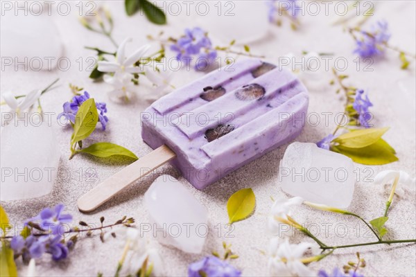 High angle ice cream table