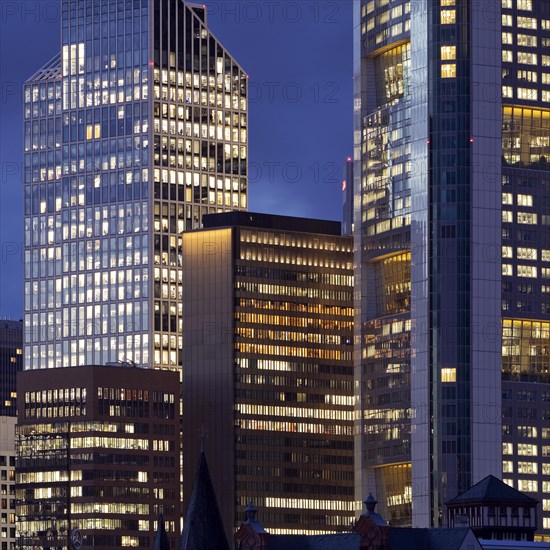 High-rise buildings standing close together at the Taunus Tower