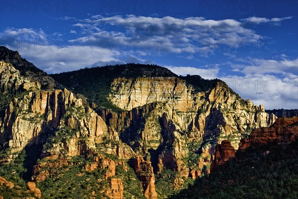 Sandstone cliffs in the evening light of Sedona