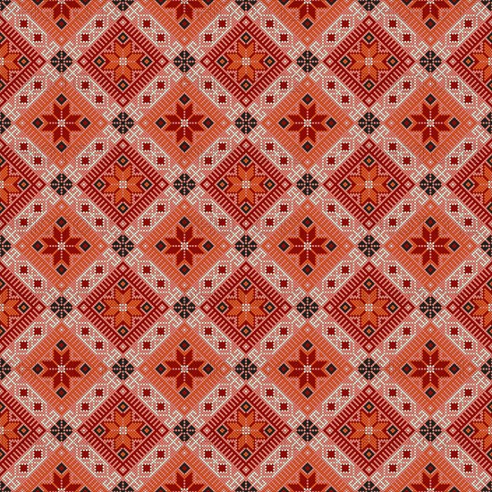 Traditional Georgian folk art embroidery vector pattern