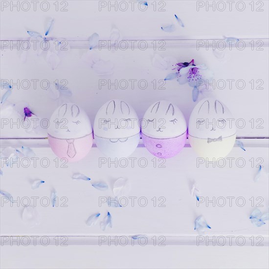 Easter eggs bloom petals