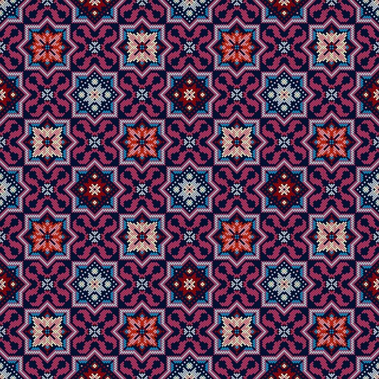 Traditional Georgian folk art embroidery vector pattern