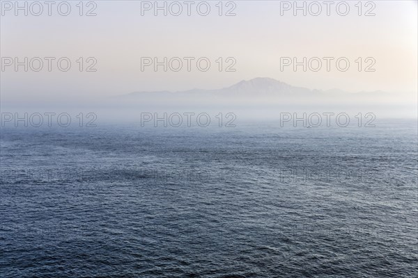View of the coast of Morocco on the horizon