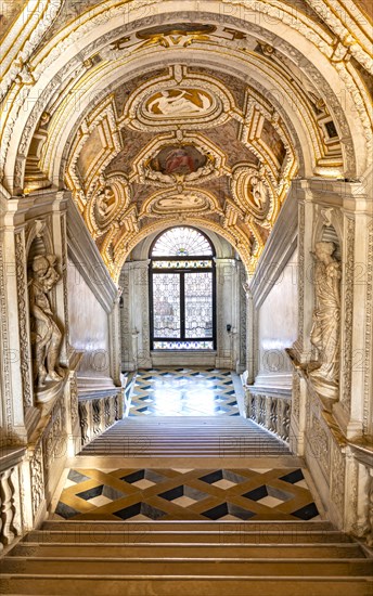 Magnificent staircase decorated with frescoes