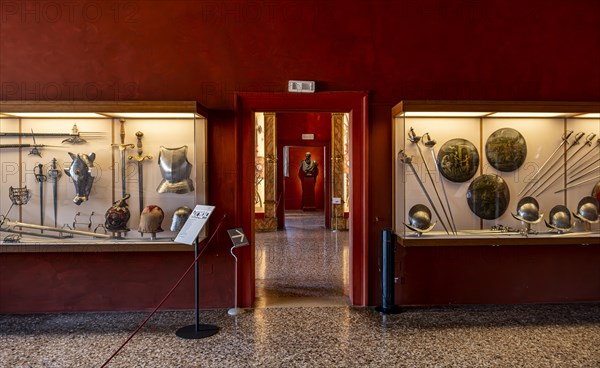 Exhibition room with medieval weapons
