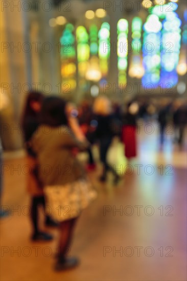 Tourists enjoying lights and colours