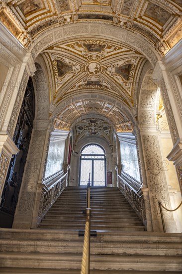 Magnificent staircase decorated with frescoes