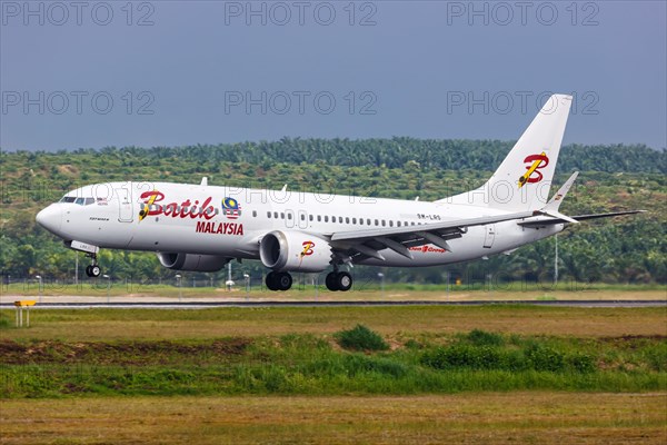 A Boeing 737 MAX 8 aircraft of Batik Air Malaysia with the registration 9M-LRS at Kuala Lumpur Airport